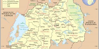 Mapa de administrativo mapa de Ruanda