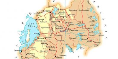 Mapa de Ruanda estrada