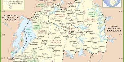 Mapa de Ruanda política