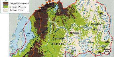 Xeográfica mapa de Ruanda