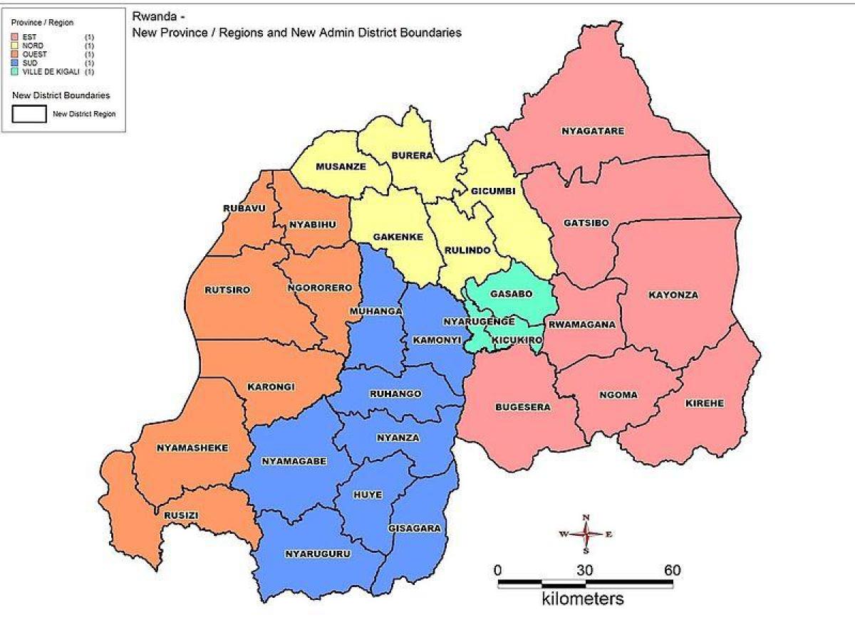 mapa de Ruanda mapa provincias
